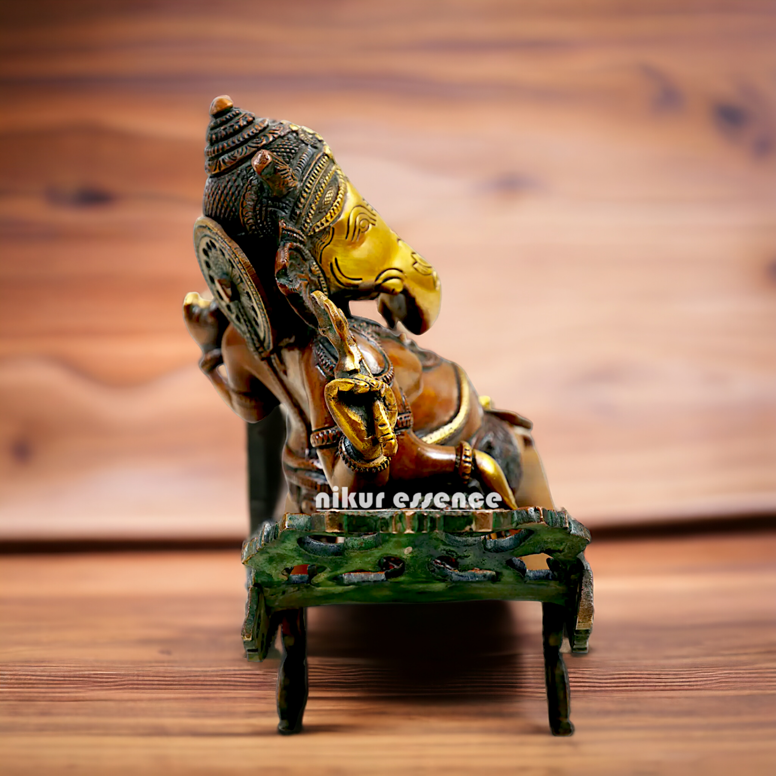 Lord Ganesha Vinayaka Relaxing Brass idol - 11.50 Inch Nikuressence