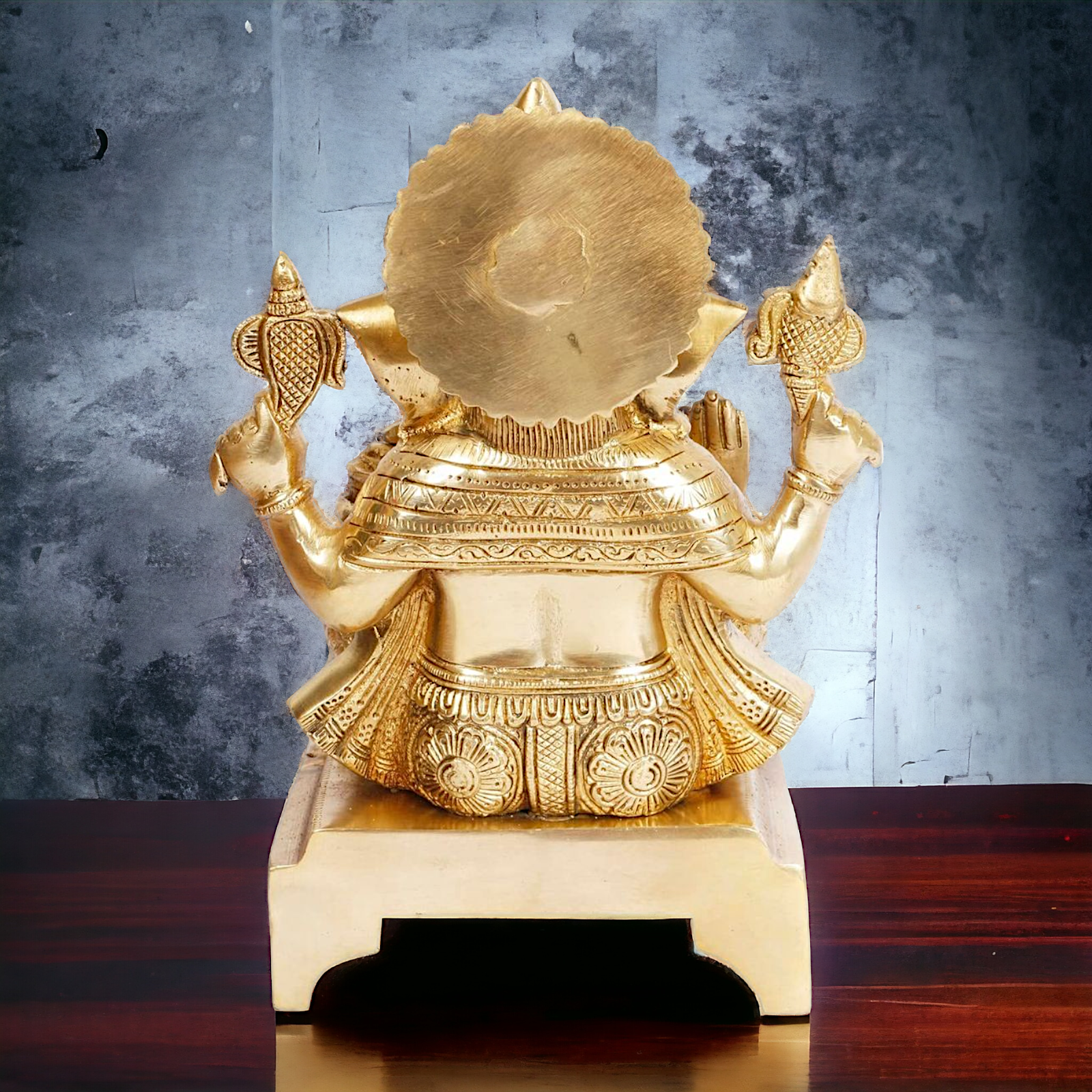 Lord Vinayaka Ganesha Sitting solid brass idol - 11 inches Nikuressence