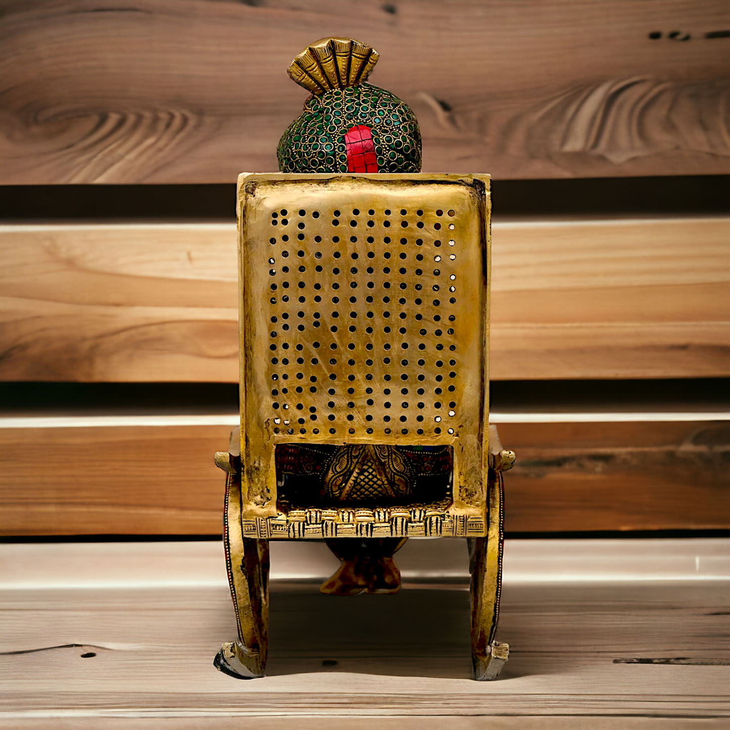 Shop Ganesha seated on chair Brass with Stone Work idol - 16 inches Nikuressence