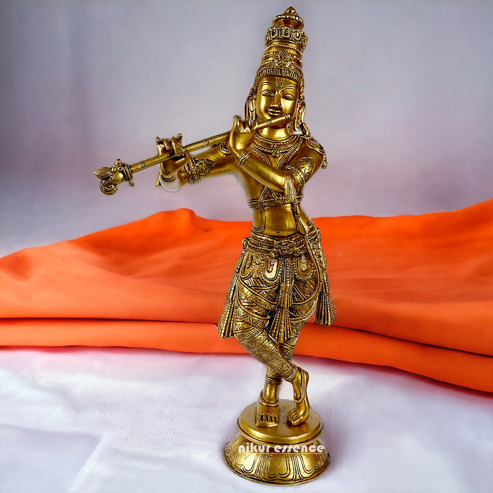 Pure Brass Krishna Solid Brass idol - 23 inches Nikuressence