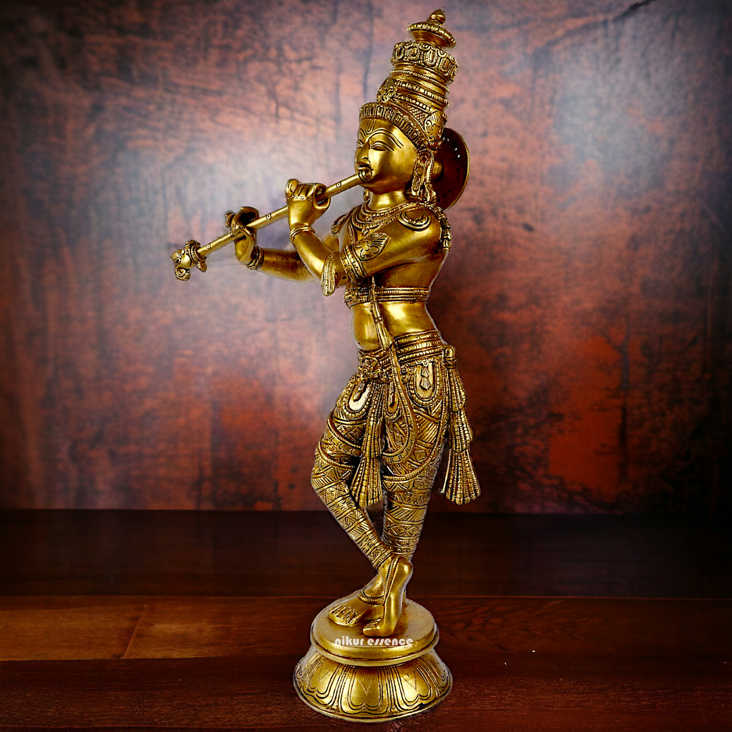 Pure Brass Krishna Solid Brass idol - 23 inches Nikuressence