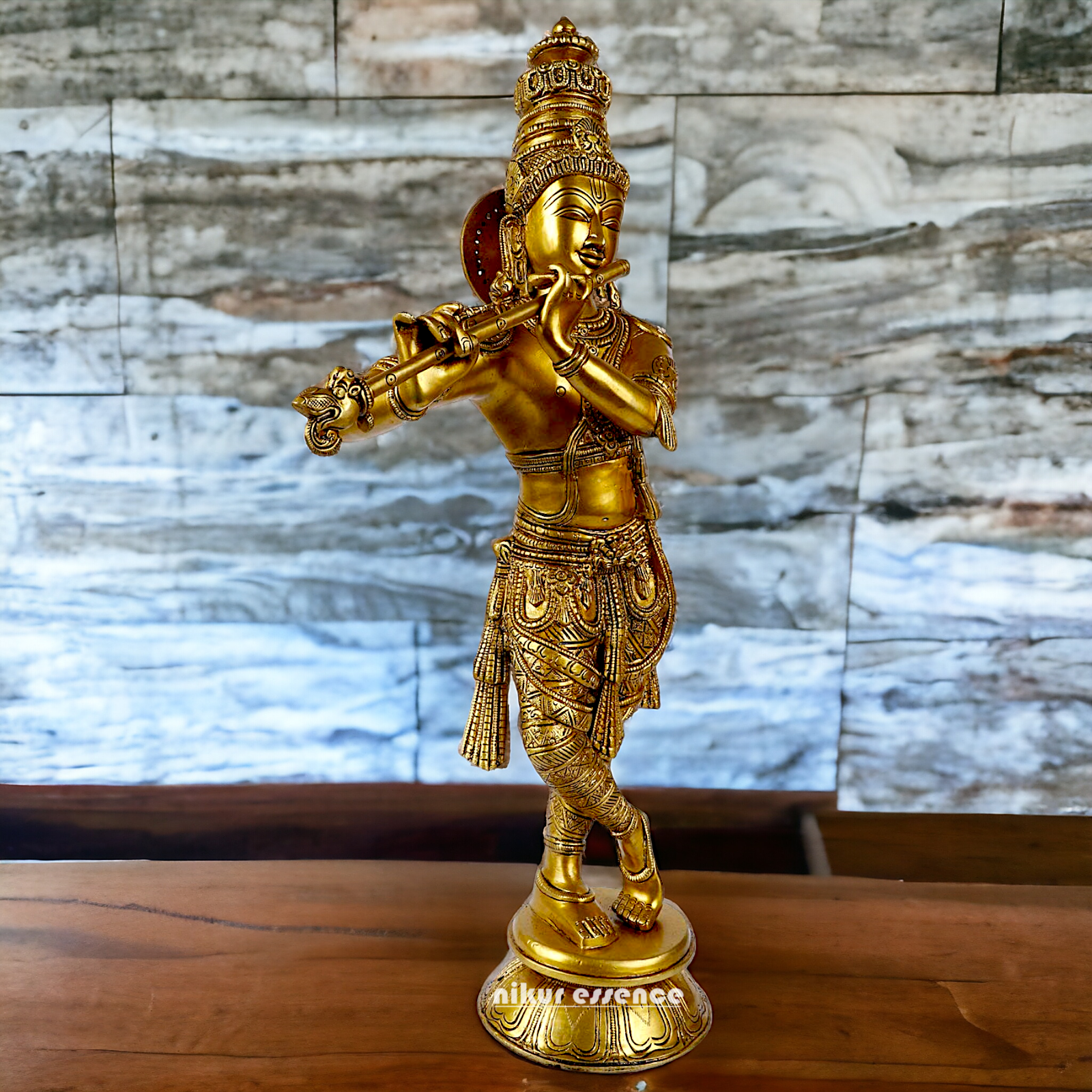 Pure Brass Krishna Solid Brass idol - 23 inches Nikuressence