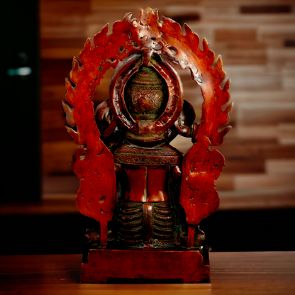 Buy Ganesha seated on Singhasan Brass idol - 21 inches Nikuressence