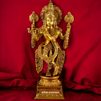 Solid Brass krishna God Standing idol - 20 Inch Nikuressence