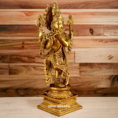 Solid Brass krishna God Standing idol - 20 Inch Nikuressence