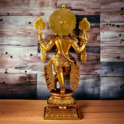 Solid Brass krishna God Standing idol - 20 Inch Nikuressence