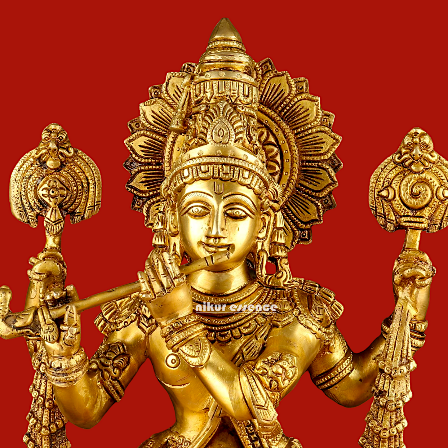 Solid Brass krishna God Standing idol - 20 Inch Nikuressence
