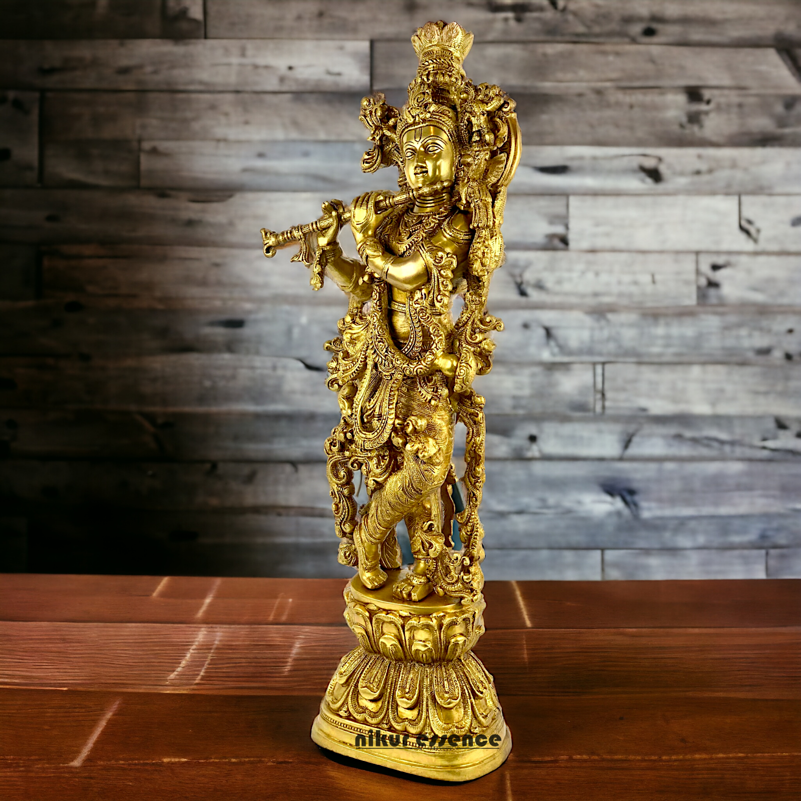 Lord Krishna Standing with Playing Flute idol - 29 inch Nikuressence