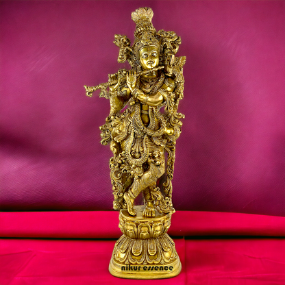 Lord Krishna Standing with Playing Flute idol - 29 inch Nikuressence