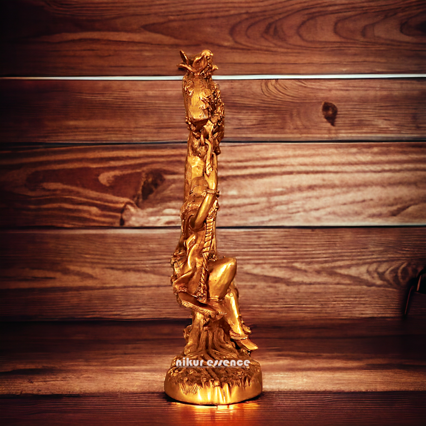 Pure Brass Radha Krishna swinging Jhula statue - 22.5 Inches Nikuressence