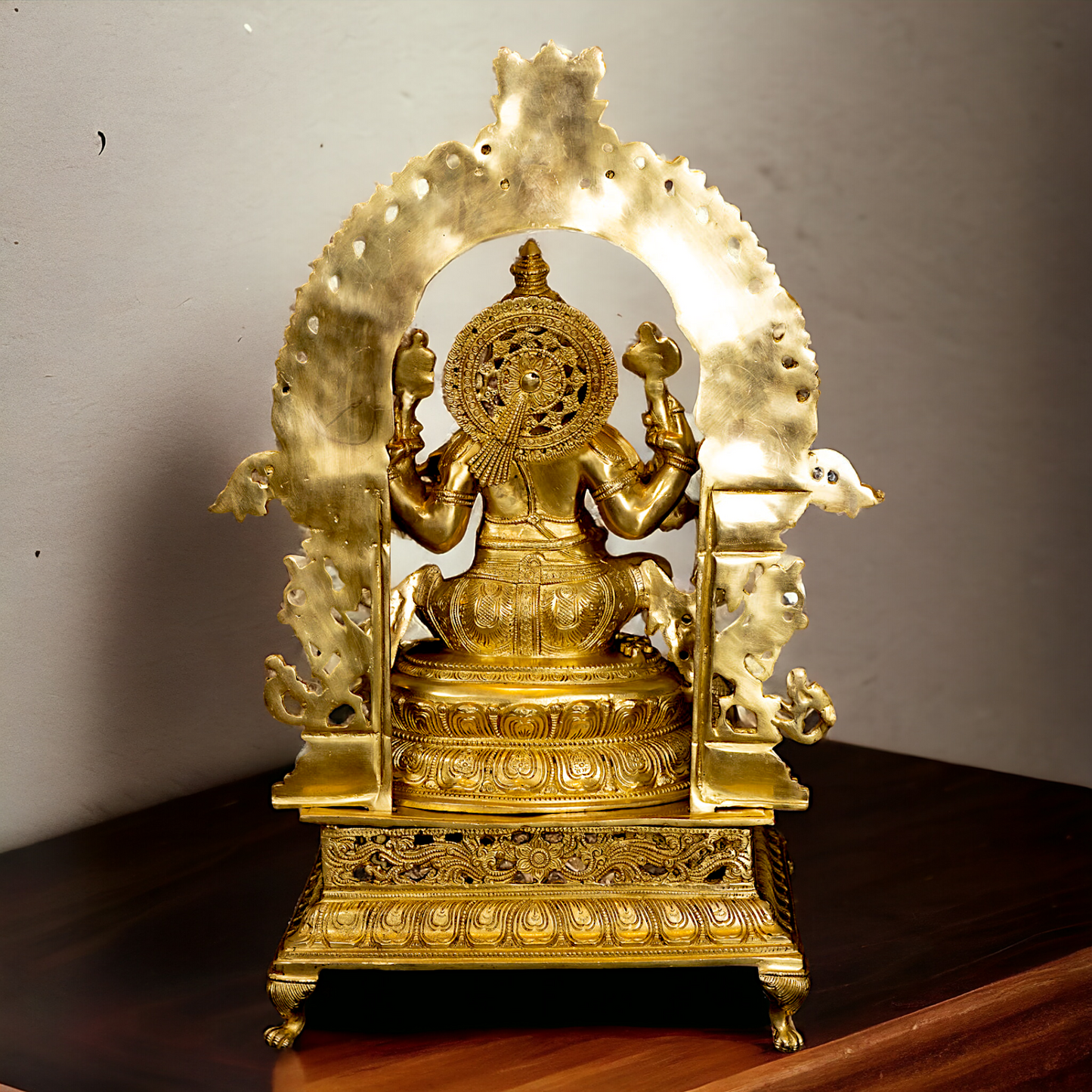 Pure Brass Ganesha Seated on singhasan statue - 27 Inches Nikuressence
