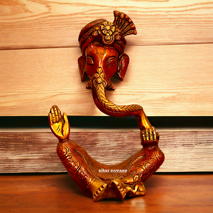Shop Ganesha brass seated statue - 10.2 Inches Nikuressence
