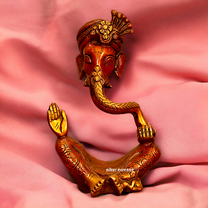 Shop Ganesha brass seated statue - 10.2 Inches Nikuressence