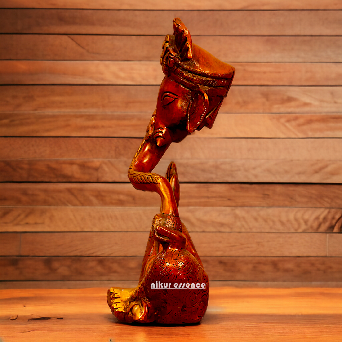 Shop Ganesha brass seated statue - 10.2 Inches Nikuressence