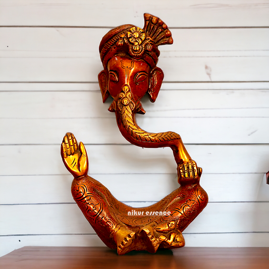 Shop Ganesha brass seated statue - 10.2 Inches Nikuressence