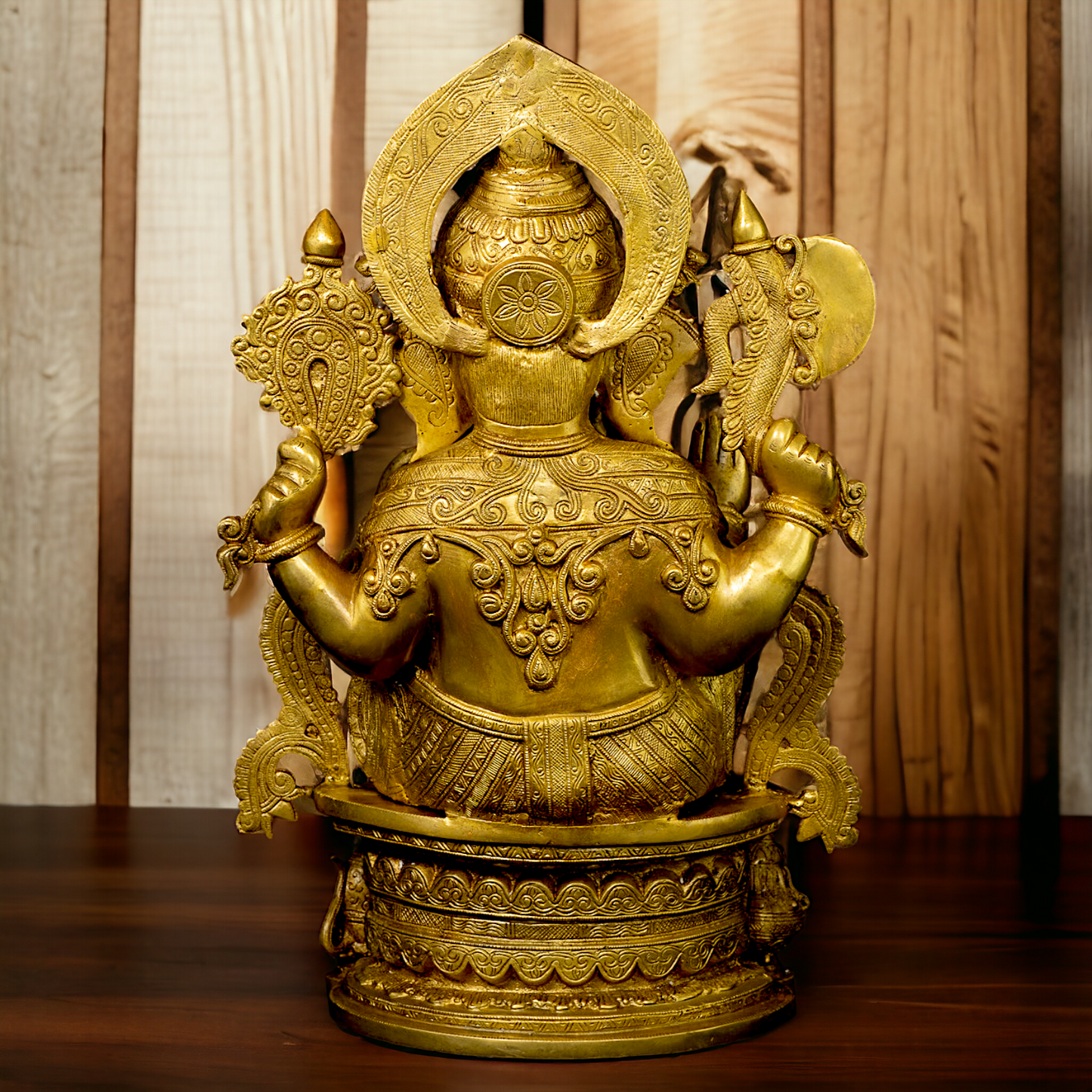 Lord Ganesha with Om solid Brass idol - 24 Inches Nikuressence