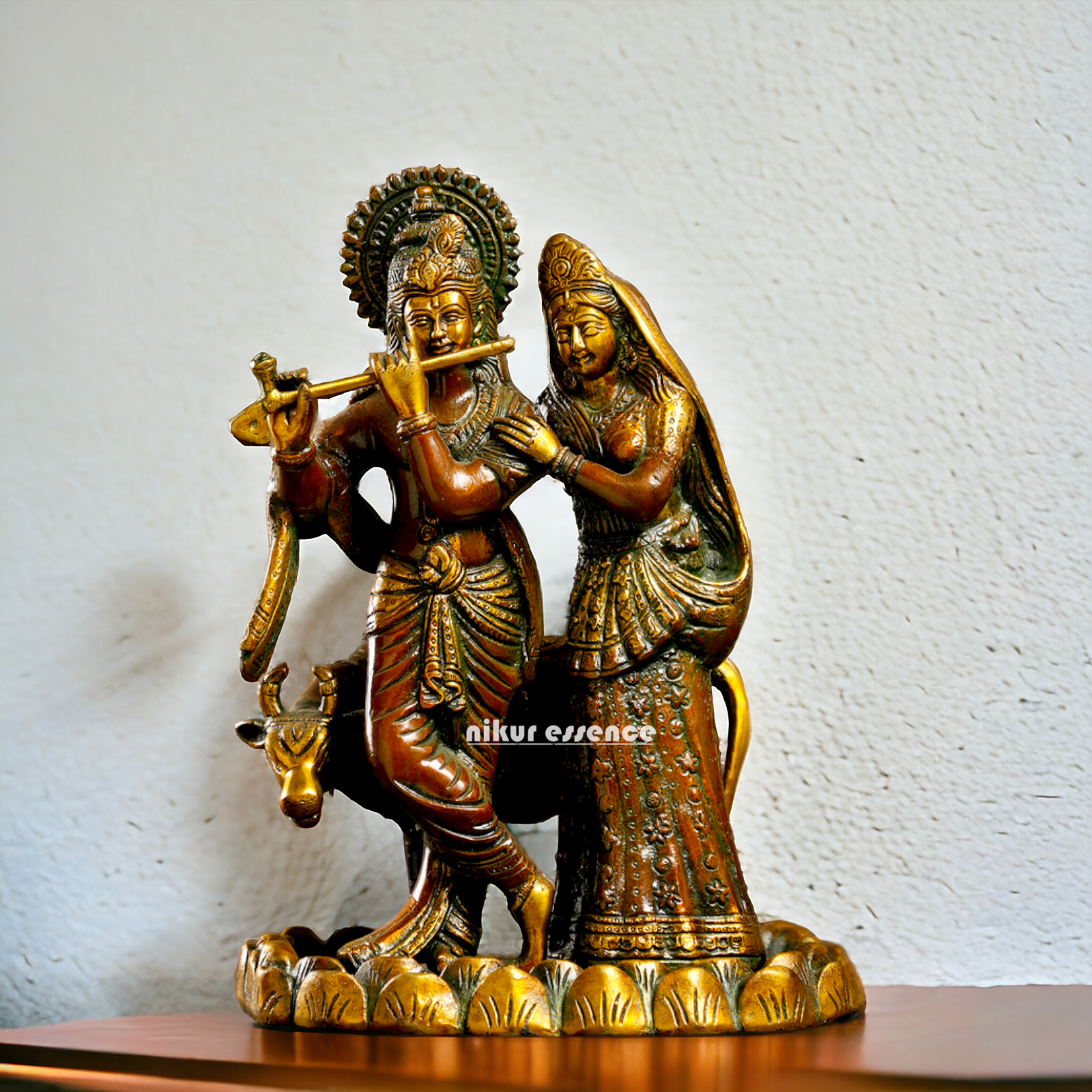 Buy Radha Krishna Brass Idol - 10.5 Inches Nikuressence