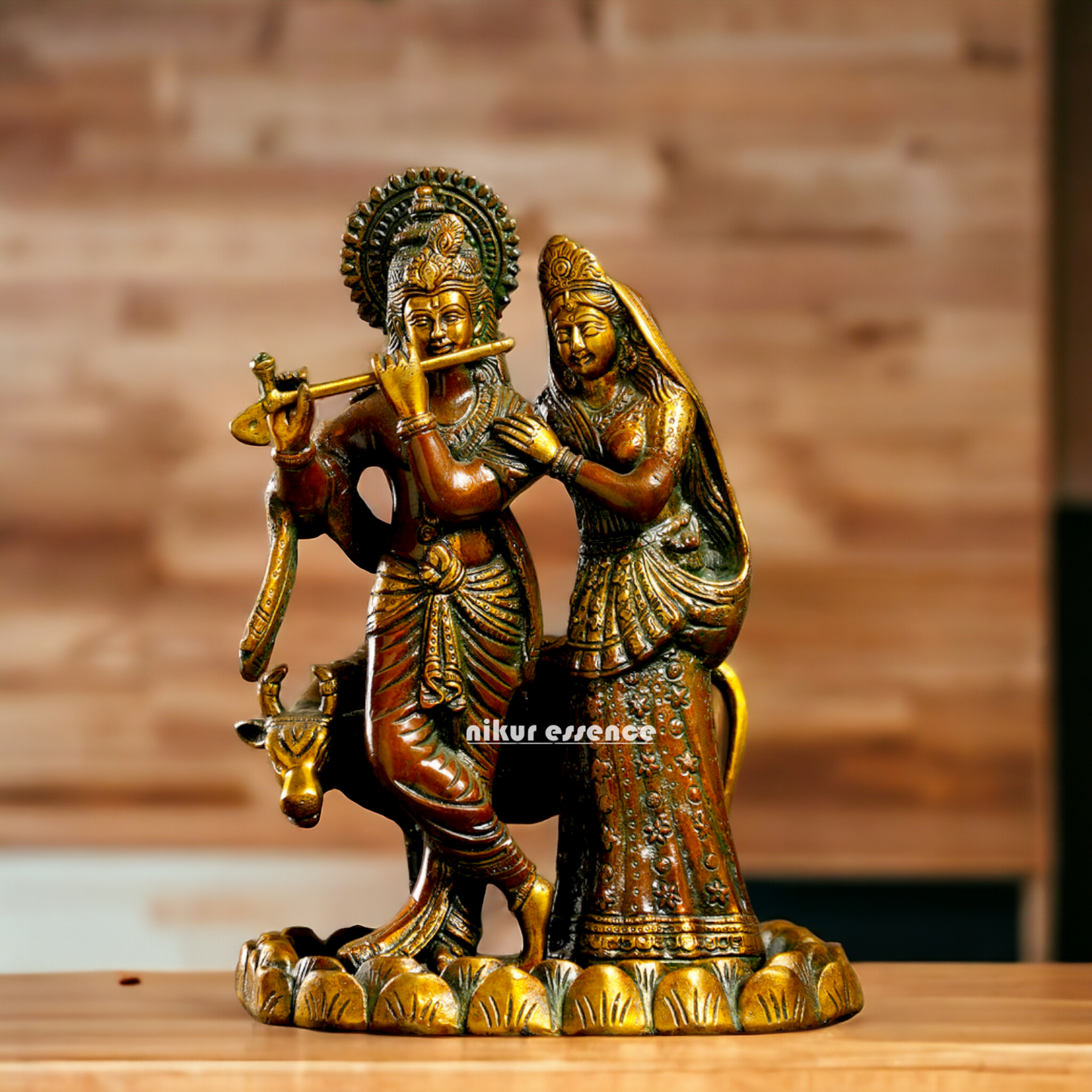 Buy Radha Krishna Brass Idol - 10.5 Inches Nikuressence