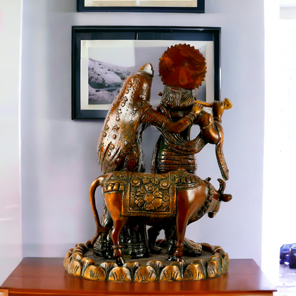 Buy Radha Krishna Brass Idol - 10.5 Inches Nikuressence