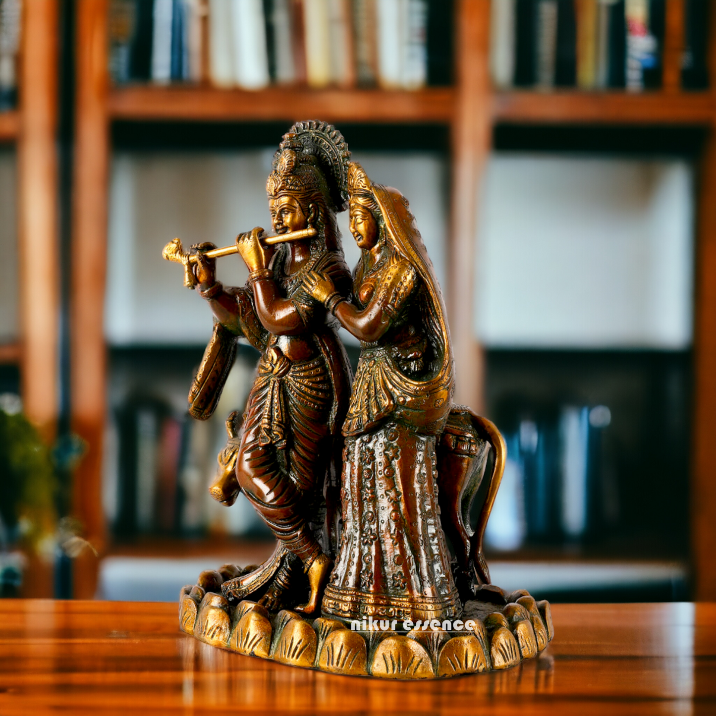 Buy Radha Krishna Brass Idol - 10.5 Inches Nikuressence