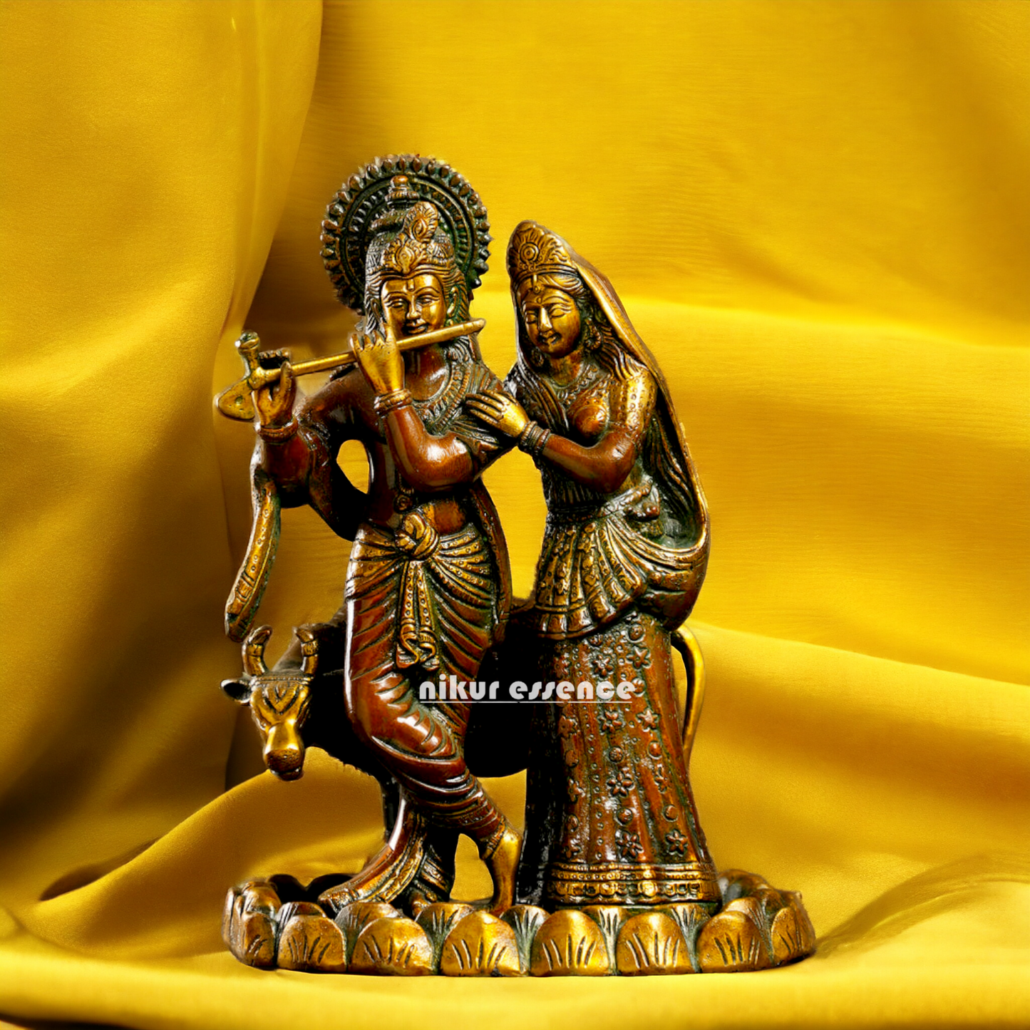 Buy Radha Krishna Brass Idol - 10.5 Inches Nikuressence