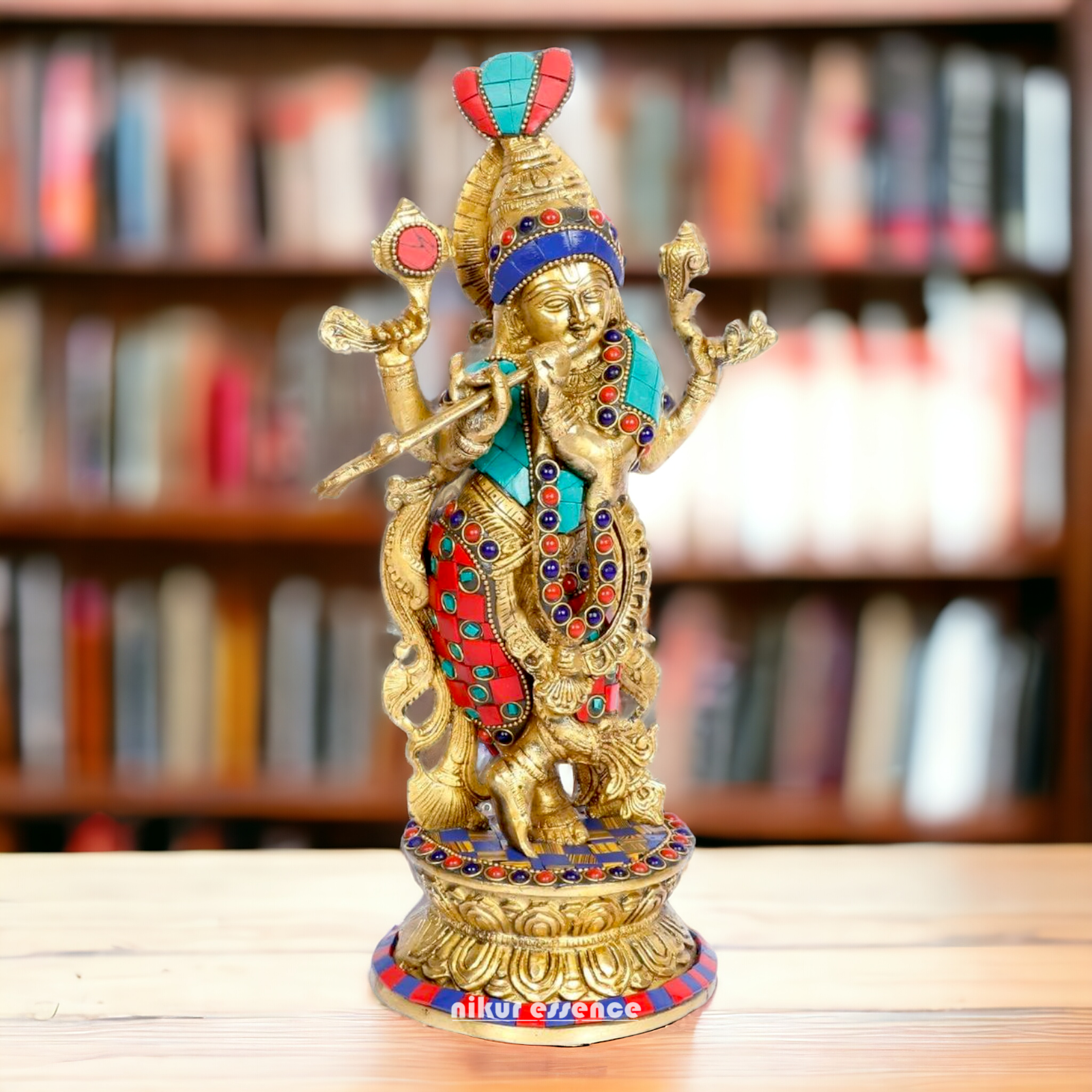 Shop Krishna Murli Stone work idol - 12 Inch Nikuressence