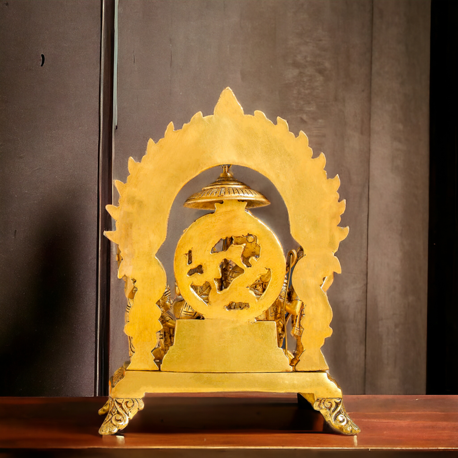 Lord Ram Darbar Parivar Sitting on Singhasan Solid Brass idol - 13 Inch Nikuressence