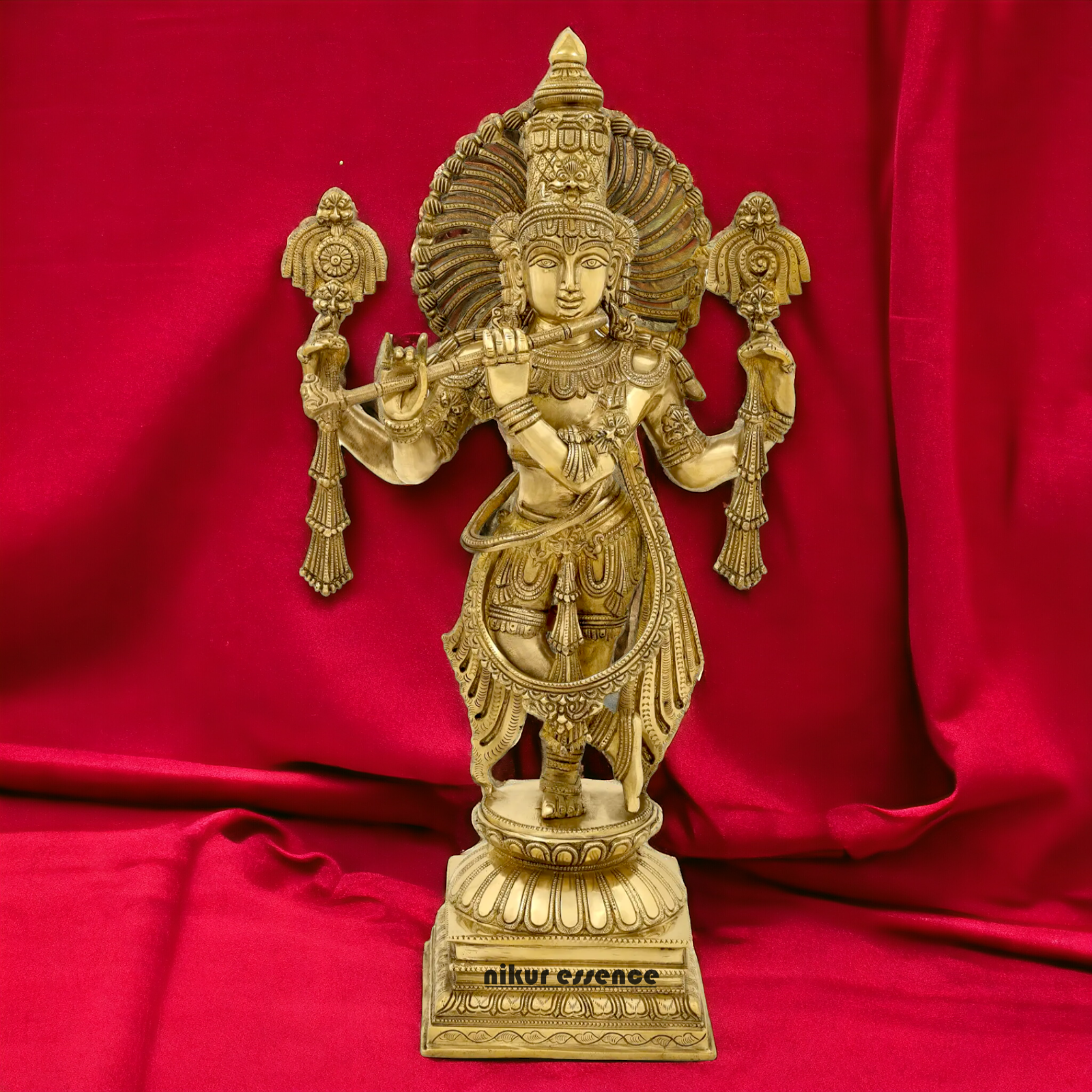 Brass Krishna Standing idol - 24 Inch Nikuressence