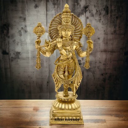 Brass Krishna Standing idol - 24 Inch Nikuressence