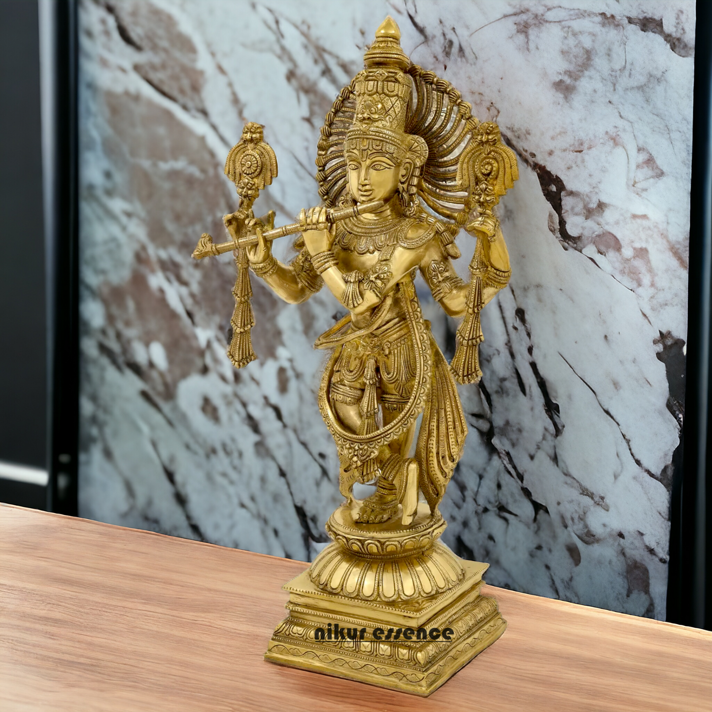 Brass Krishna Standing idol - 24 Inch Nikuressence