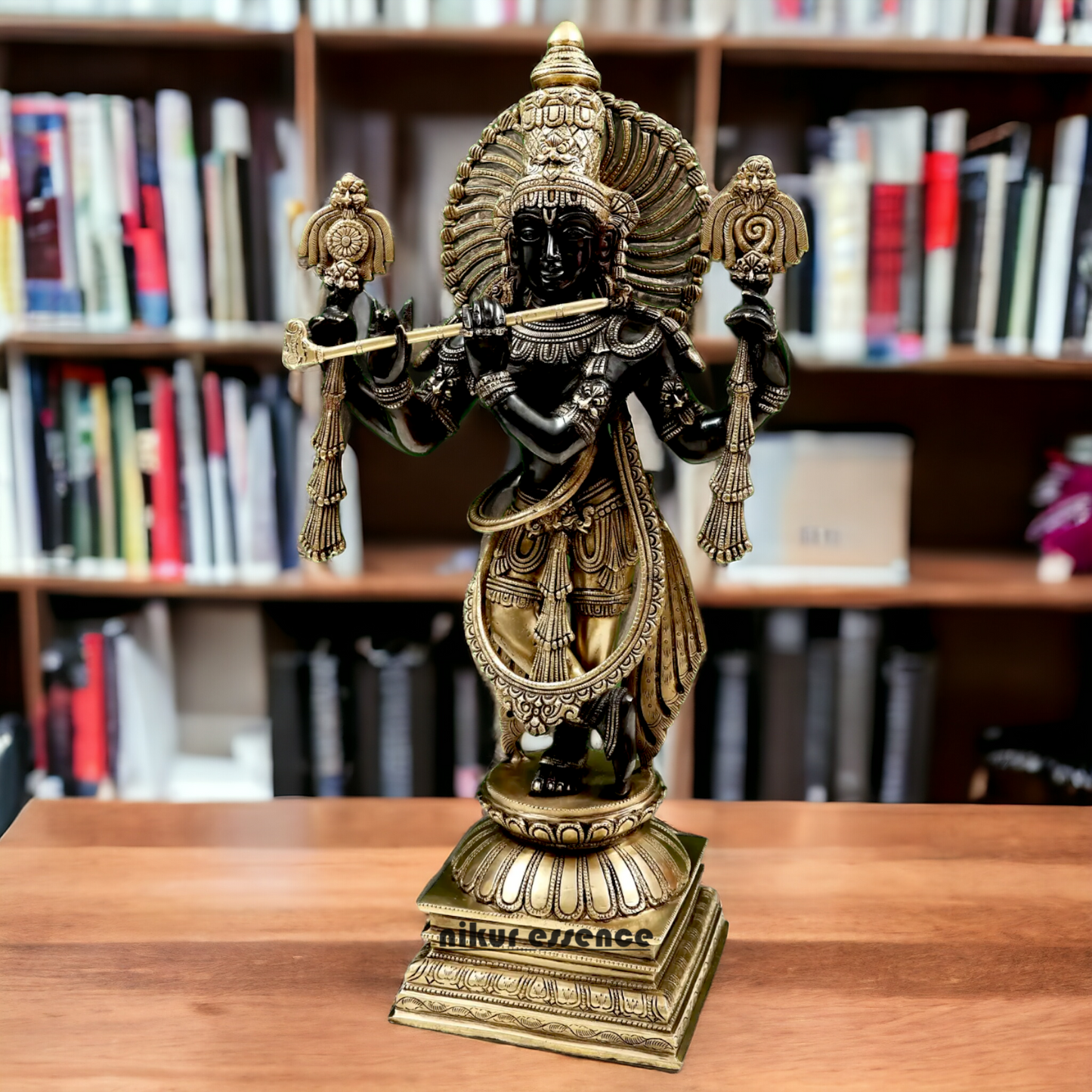Big Black Krishna Brass idol - 24 Inch Nikuressence