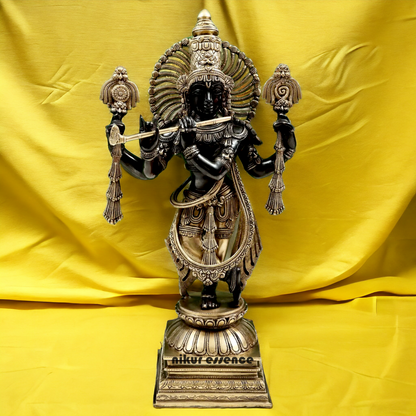 Big Black Krishna Brass idol - 24 Inch Nikuressence