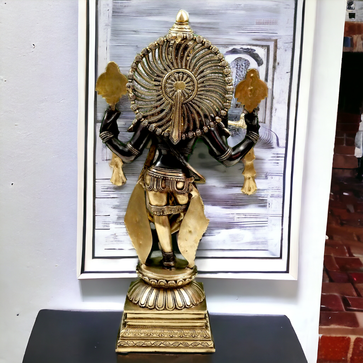 Big Black Krishna Brass idol - 24 Inch Nikuressence