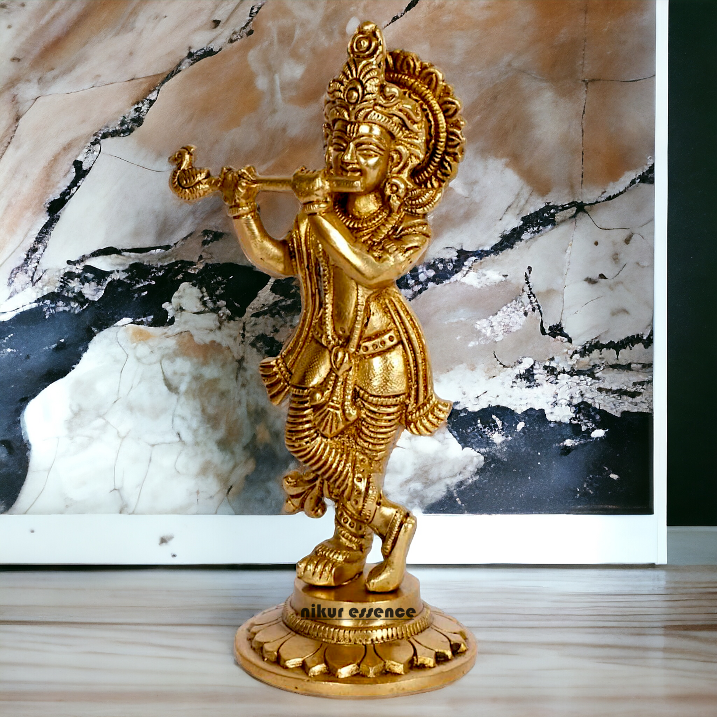 Pure Brass Krishna statue - 7 Inch Nikuressence