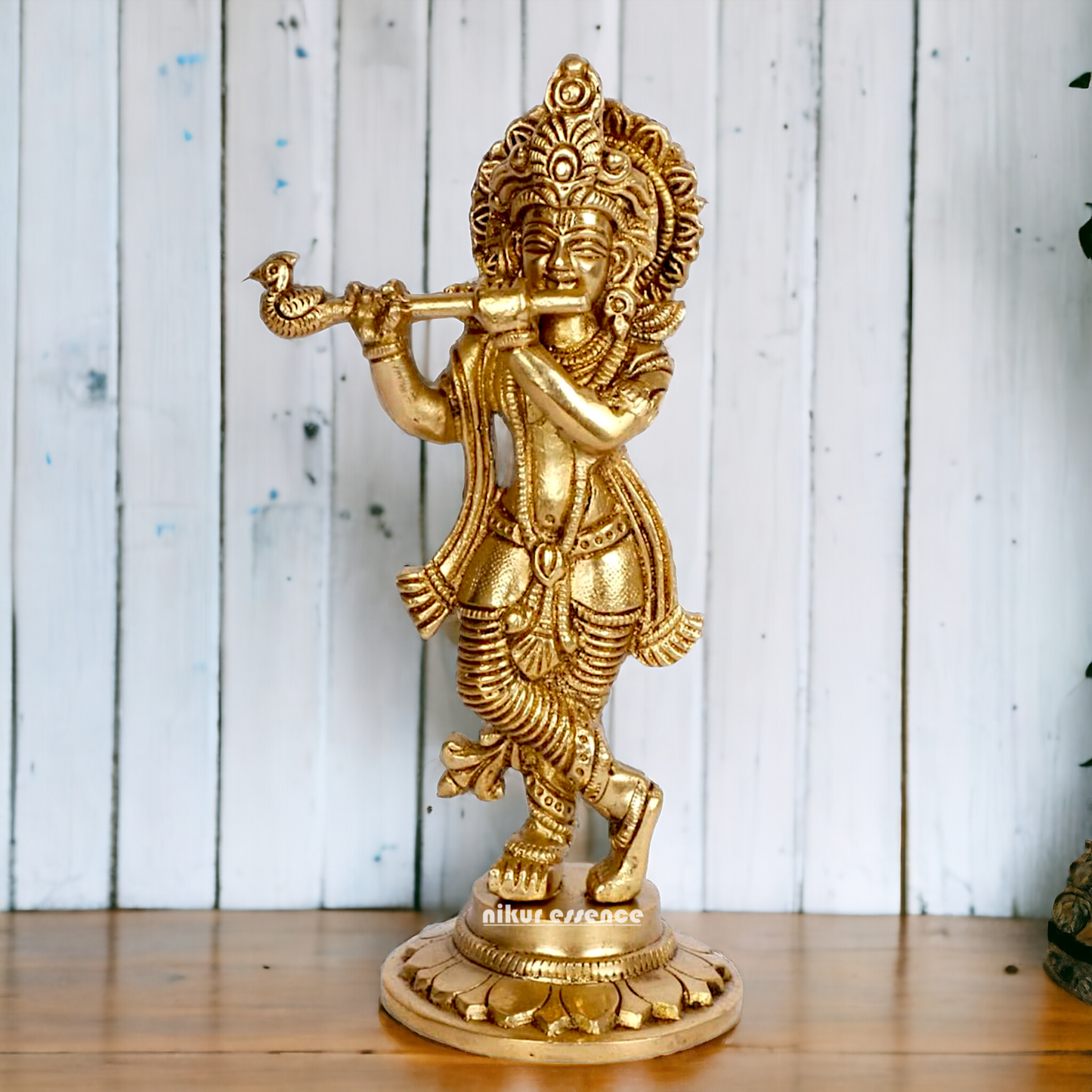 Pure Brass Krishna statue - 7 Inch Nikuressence
