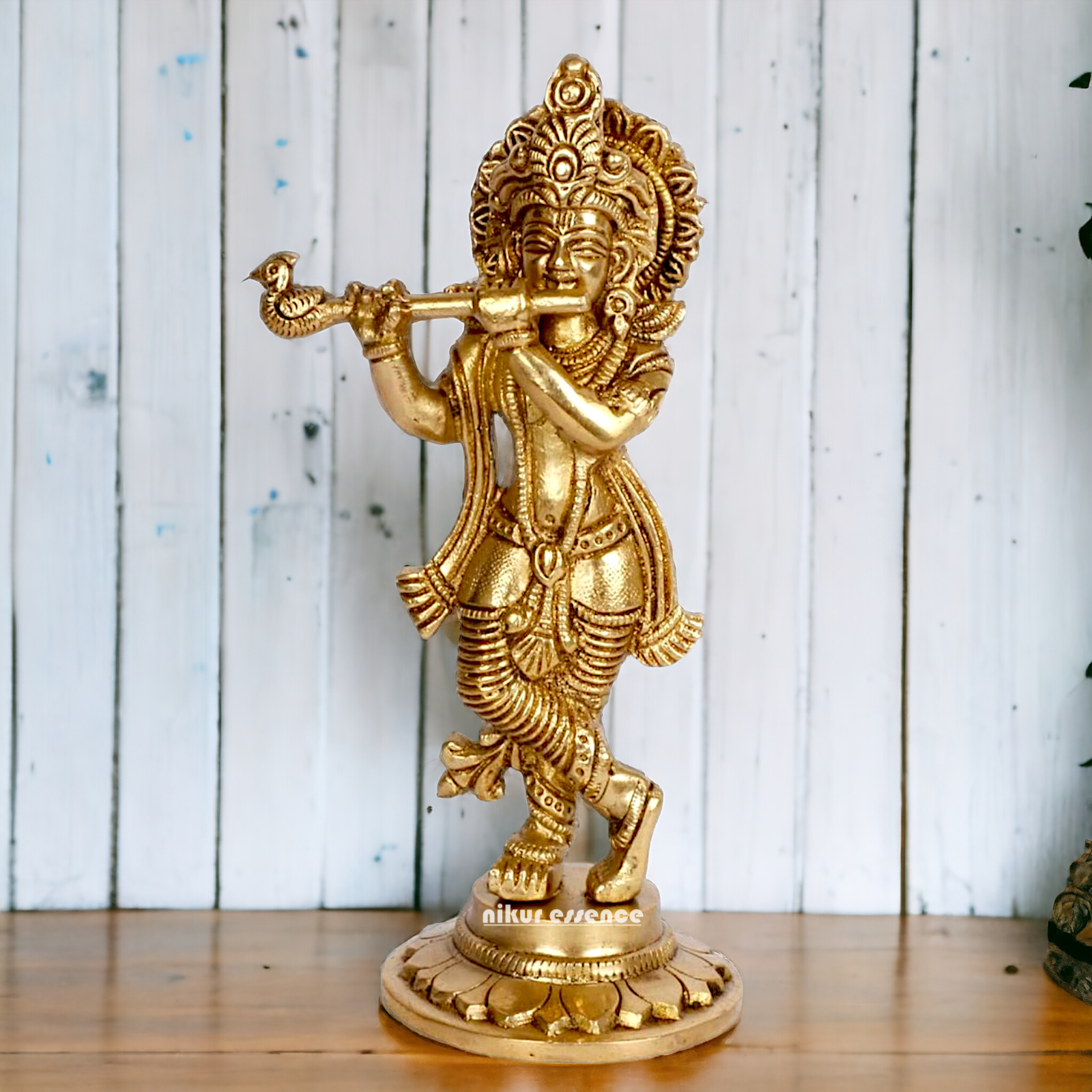 Pure Brass Krishna statue - 7 Inch Nikuressence