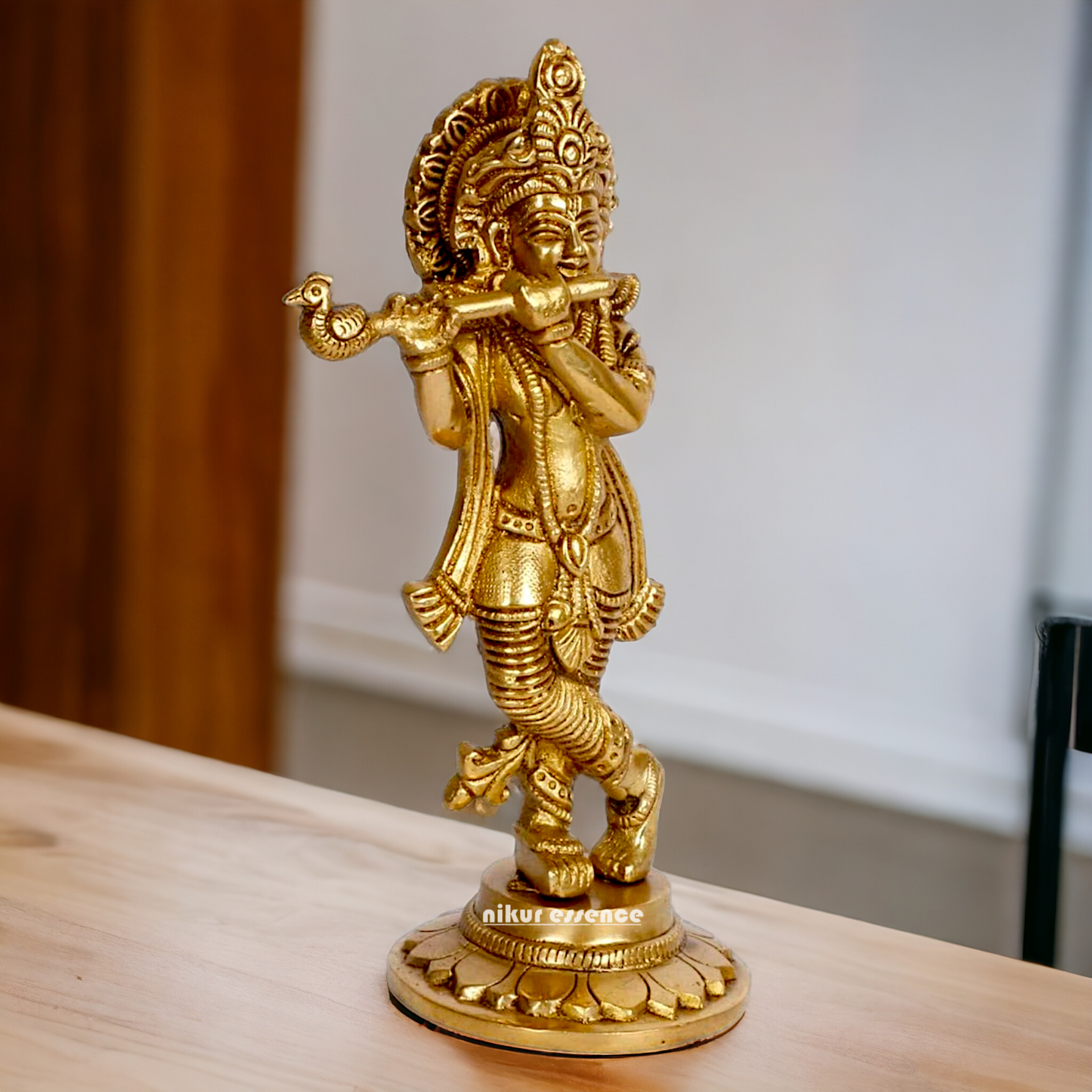 Pure Brass Krishna statue - 7 Inch Nikuressence