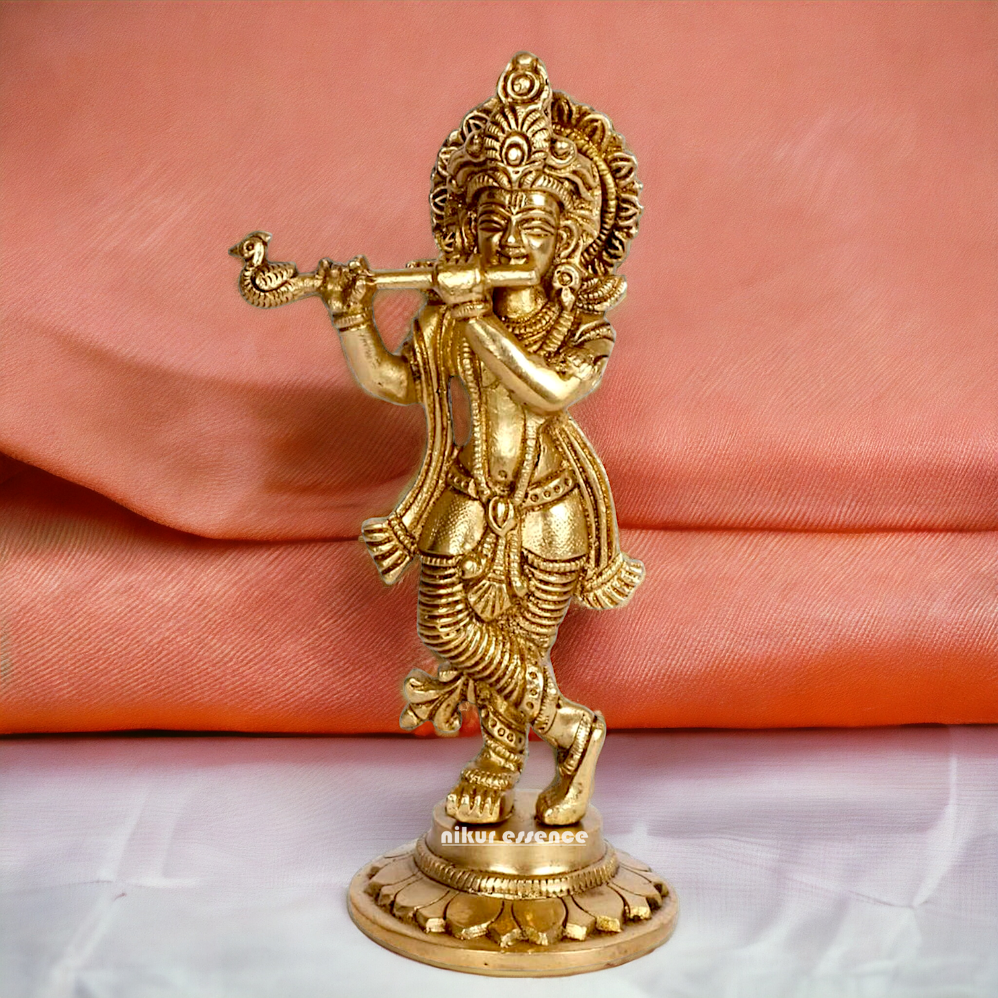 Pure Brass Krishna statue - 7 Inch Nikuressence