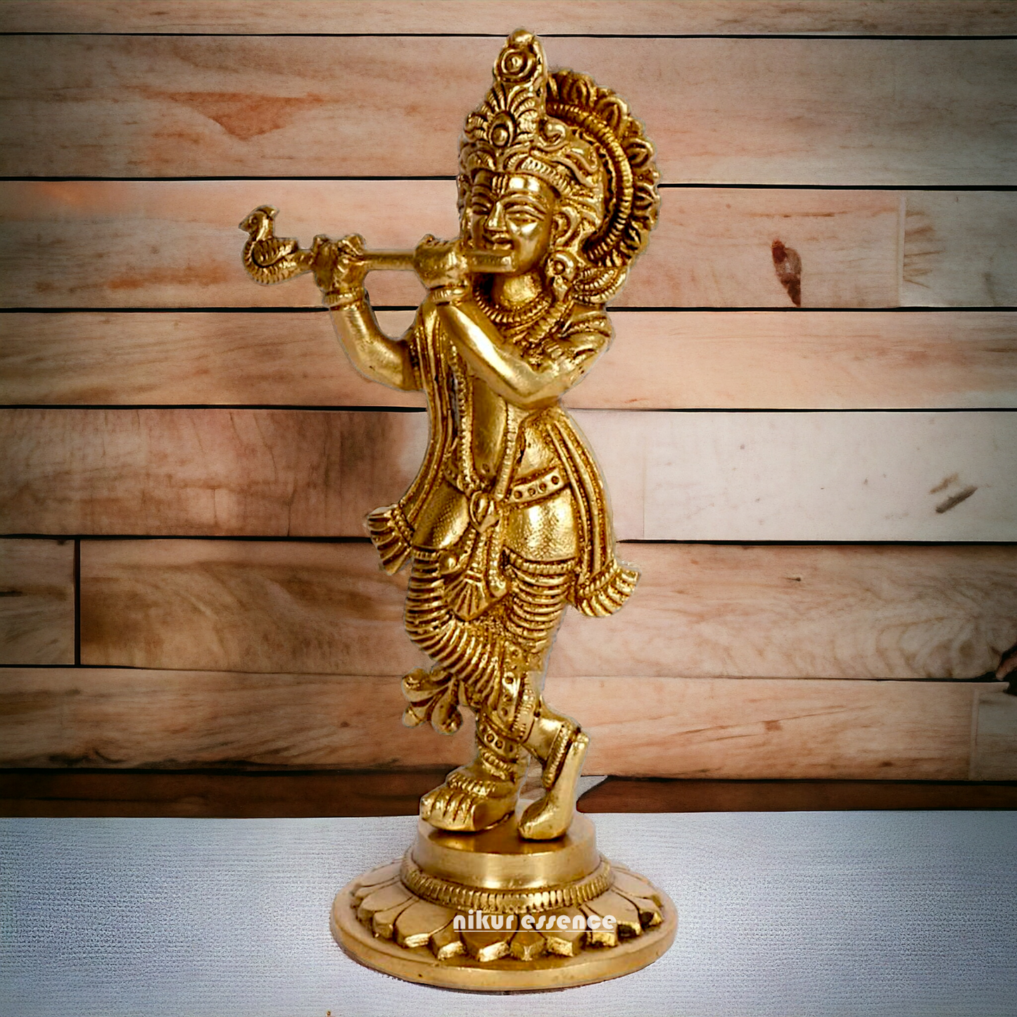 Pure Brass Krishna statue - 7 Inch Nikuressence
