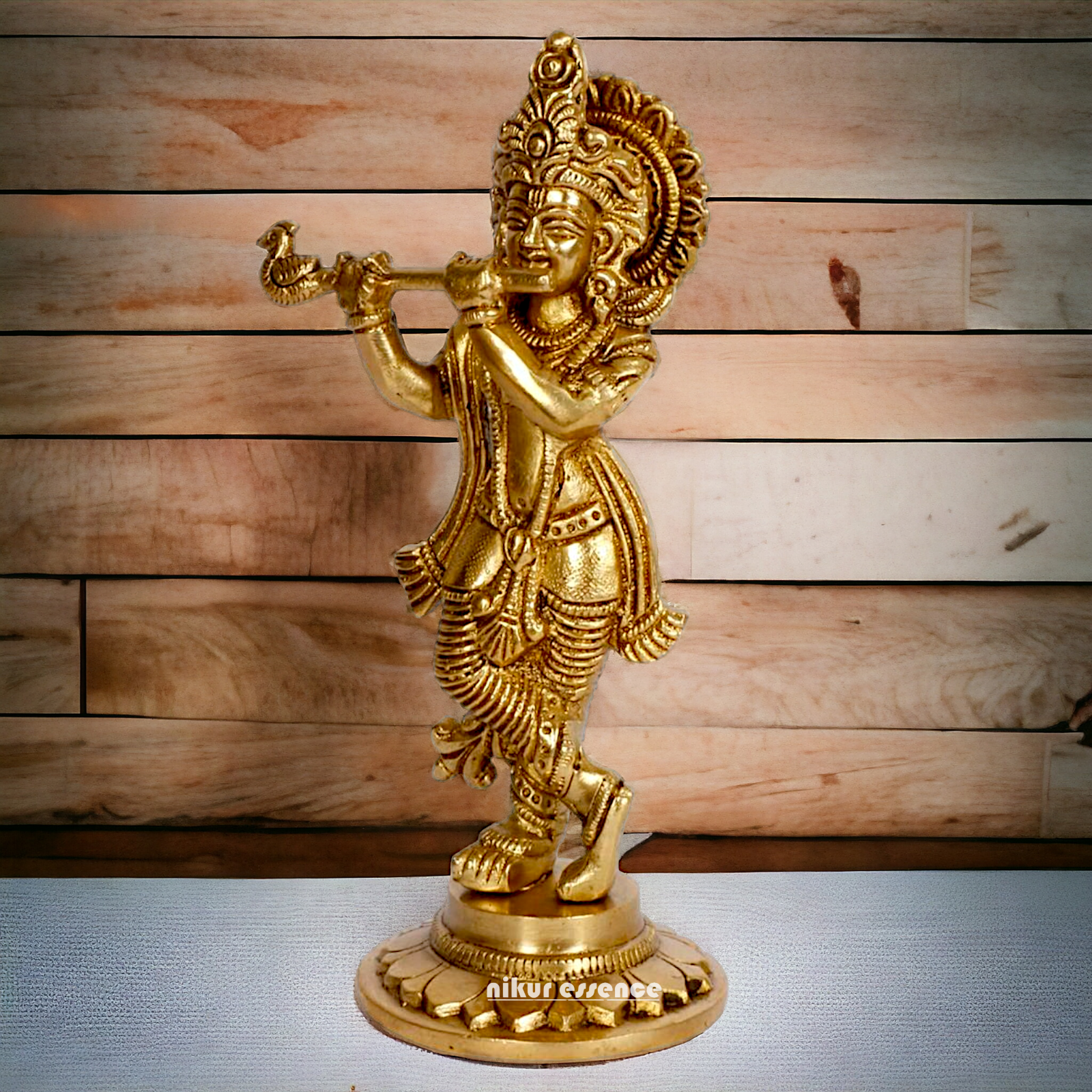 Pure Brass Krishna statue - 7 Inch Nikuressence