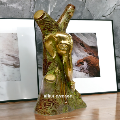 Buy Tree style Ganesha Brass idol - 12 Inch Nikuressence