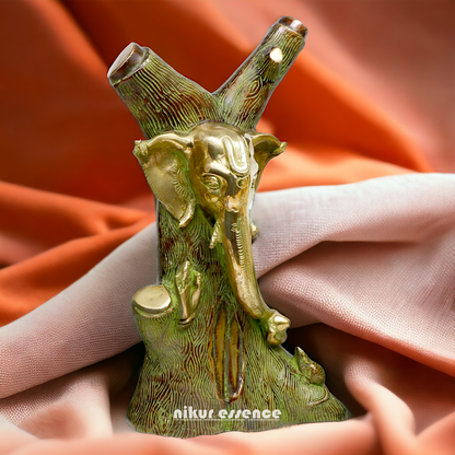 Buy Tree style Ganesha Brass idol - 12 Inch Nikuressence