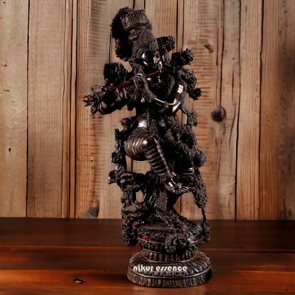 Large Krishna Standing Playing Flute Brass idol 43 Inch Nikuressence