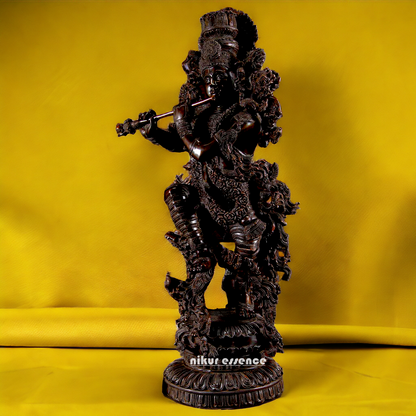 Large Krishna Standing Playing Flute Brass idol 43 Inch Nikuressence