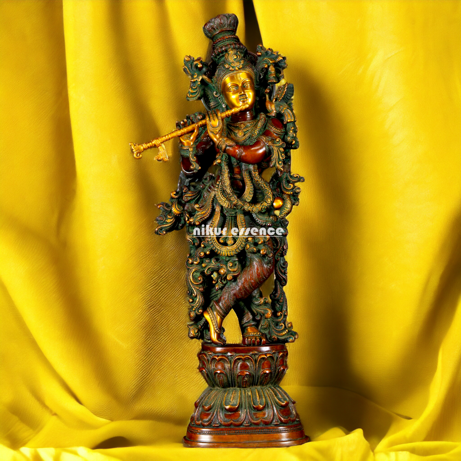 Big Krishna Govind Brass idol - 29.7 inches Nikuressence