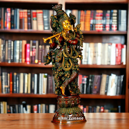 Big Krishna Govind Brass idol - 29.7 inches Nikuressence
