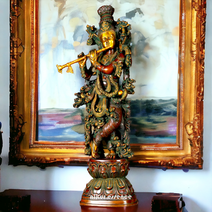 Big Krishna Govind Brass idol - 29.7 inches Nikuressence