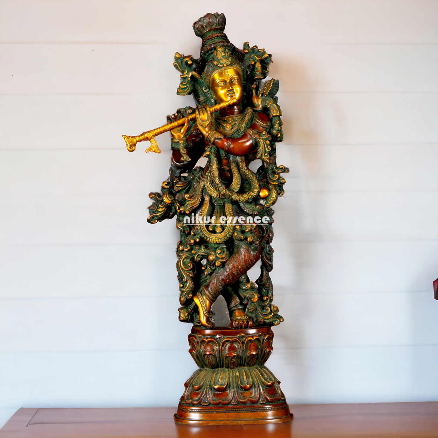 Big Krishna Govind Brass idol - 29.7 inches Nikuressence