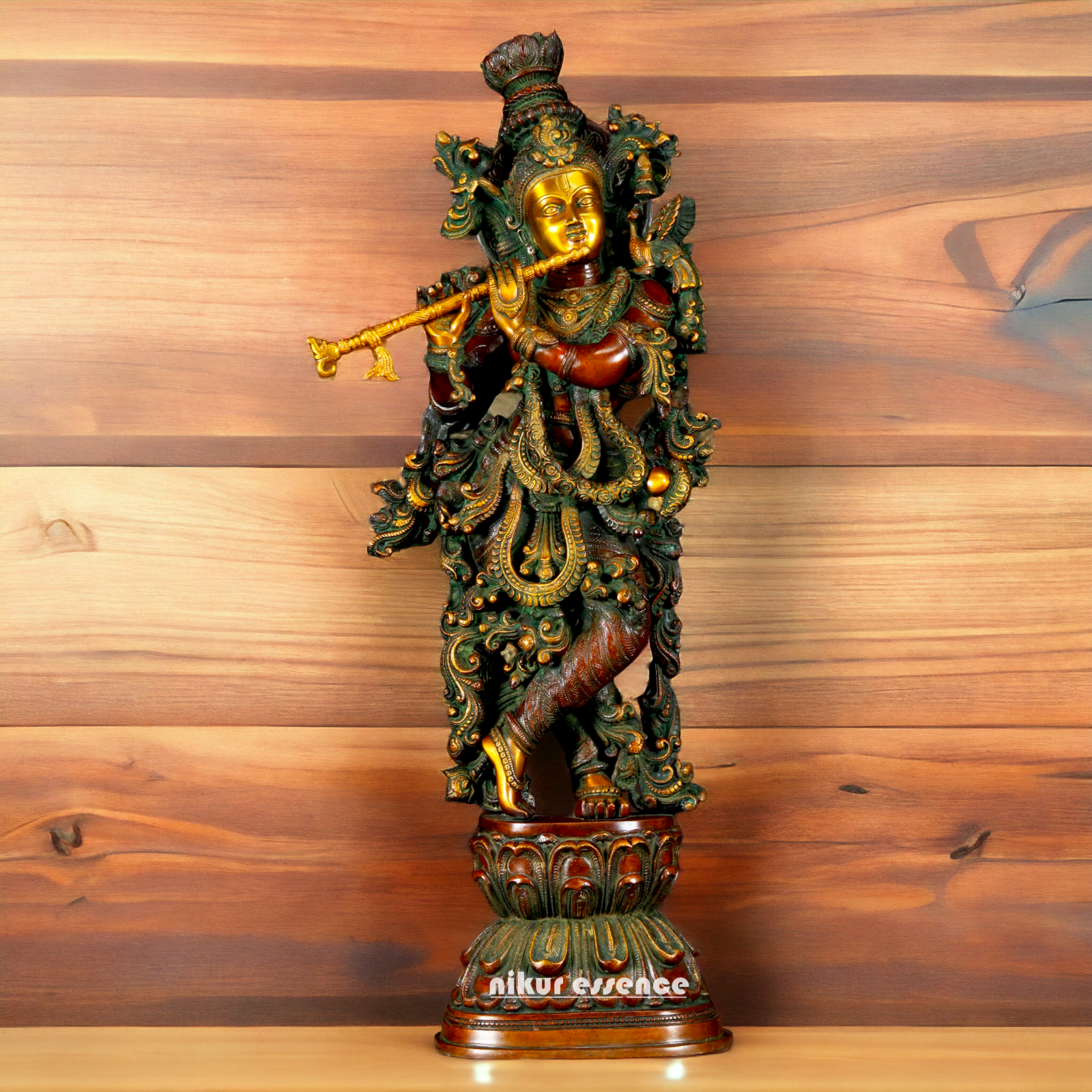 Big Krishna Govind Brass idol - 29.7 inches Nikuressence