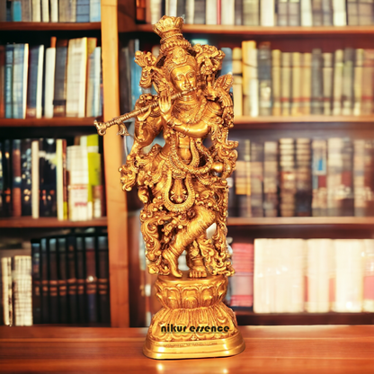 Pure Brass Krishna God Large idol - 30 inches Nikuressence